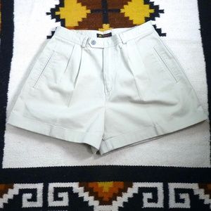 Vintage Liz Sport Khaki High Rise Pleated Shorts Women's 12 Petite